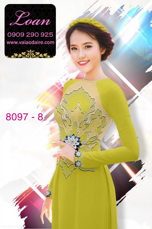 Vải áo dài hoa 3D