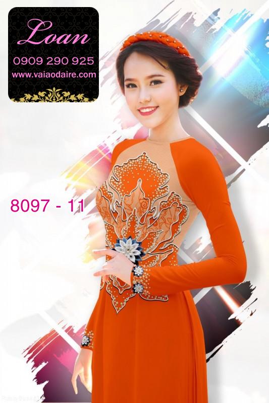 Vải áo dài hoa 3D