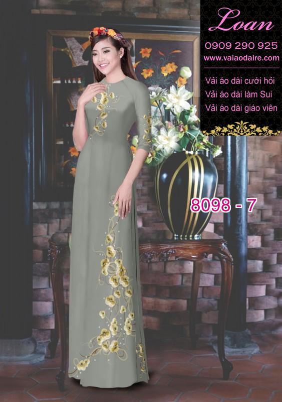 Vải áo dài hoa 3D