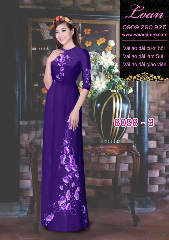Vải áo dài hoa 3D