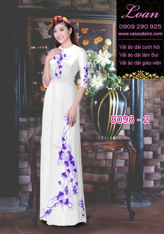 Vải áo dài hoa 3D