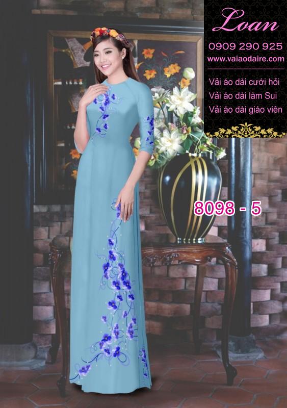 Vải áo dài hoa 3D