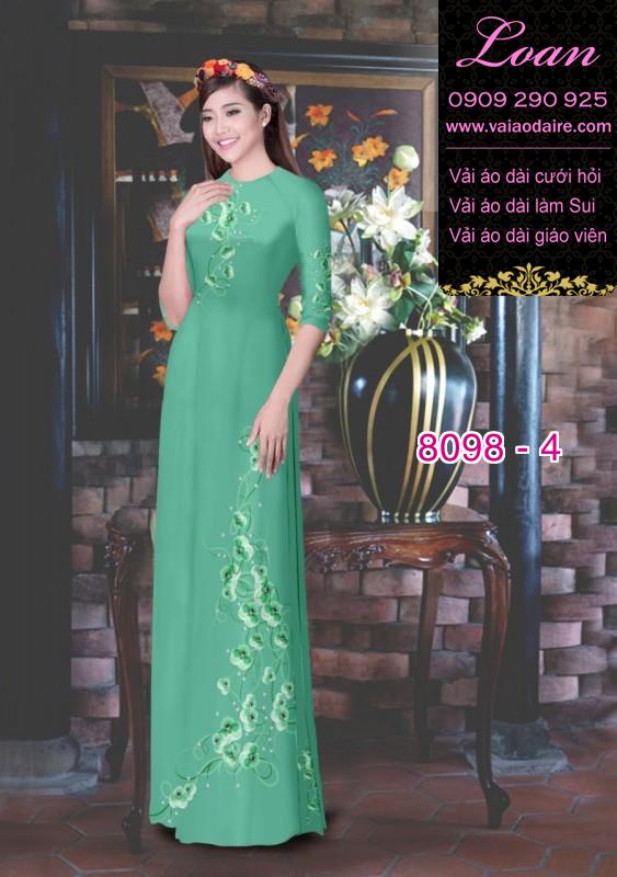 Vải áo dài hoa 3D