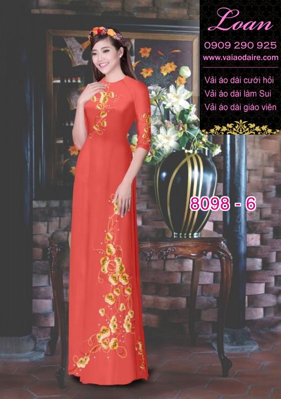 Vải áo dài hoa 3D