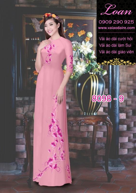 Vải áo dài hoa 3D
