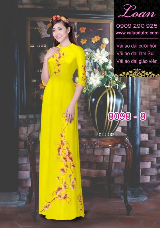 Vải áo dài hoa 3D