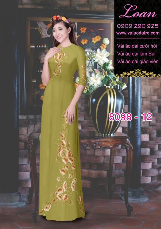 Vải áo dài hoa 3D