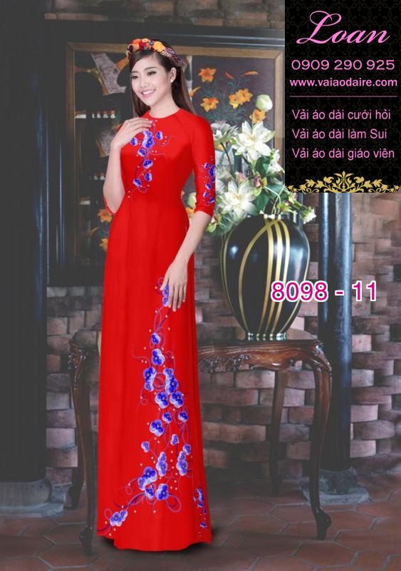 Vải áo dài hoa 3D