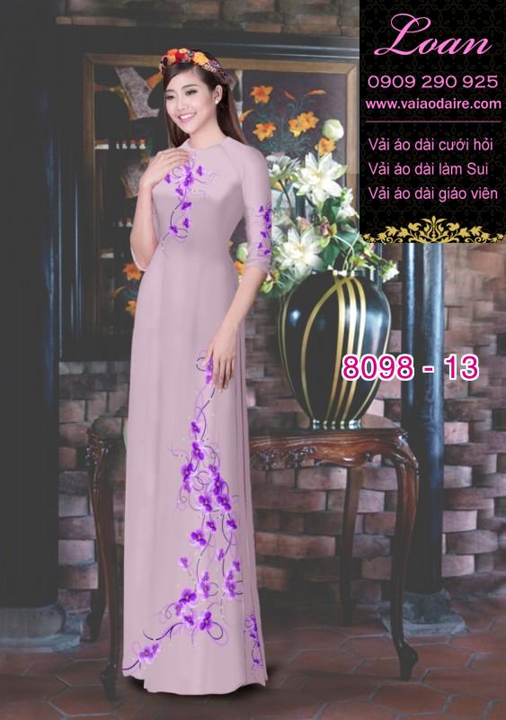 Vải áo dài hoa 3D