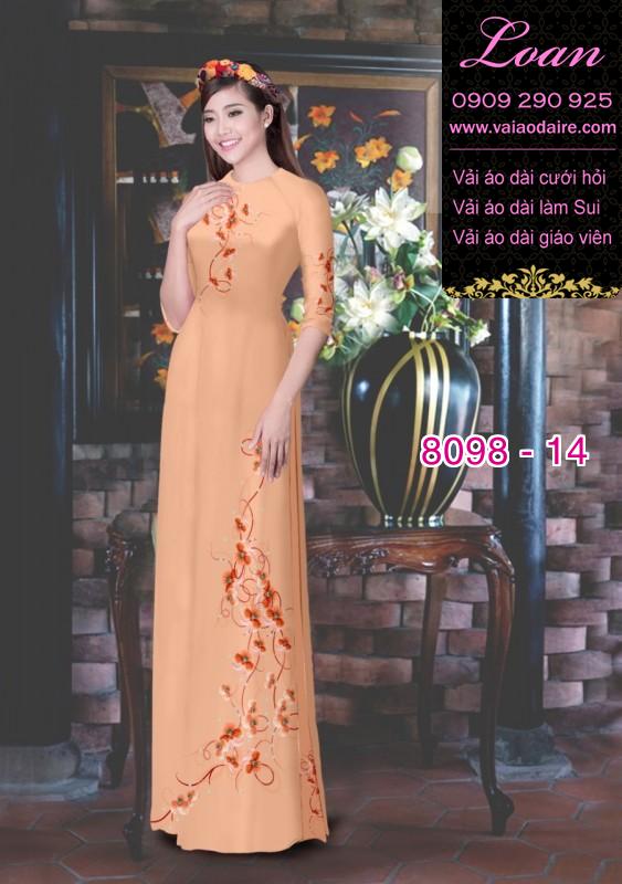 Vải áo dài hoa 3D