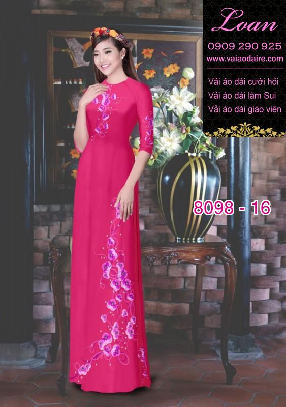 Vải áo dài hoa 3D