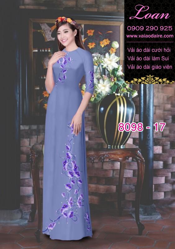 Vải áo dài hoa 3D
