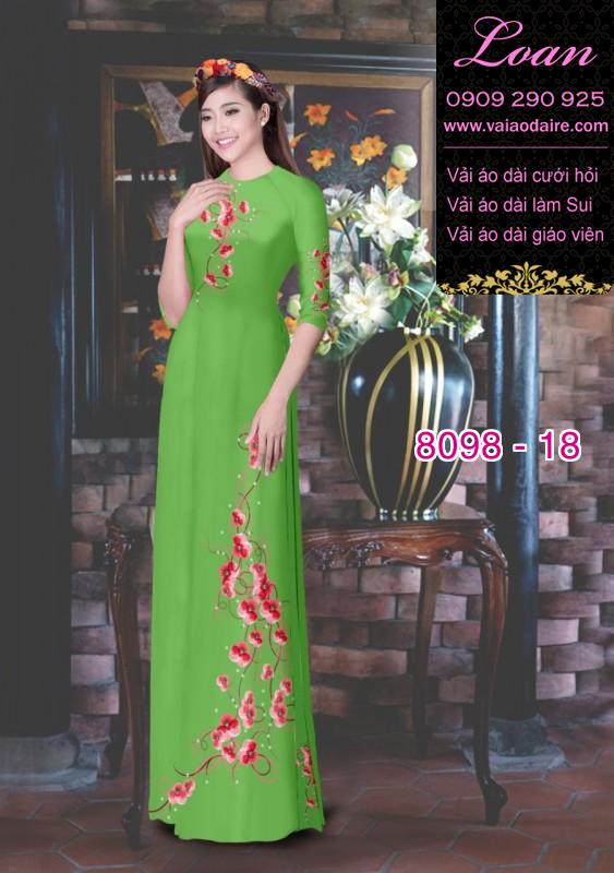 Vải áo dài hoa 3D