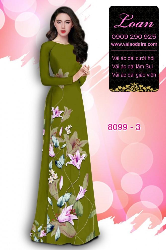 Vải áo dài hoa Ly