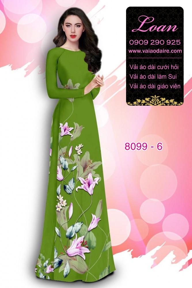 Vải áo dài hoa Ly