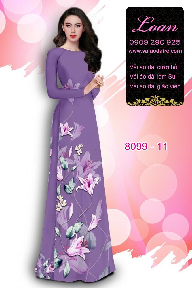 Vải áo dài hoa Ly