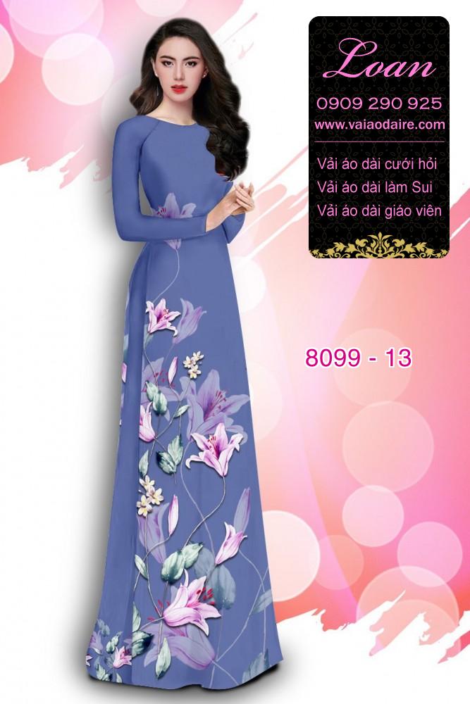 Vải áo dài hoa Ly