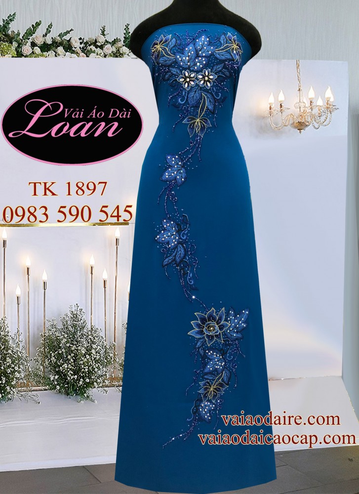 Vải áo dài kết hoa