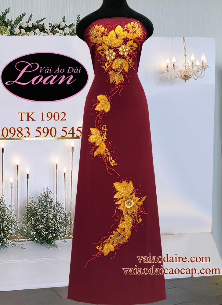 Vải áo dài kết hoa