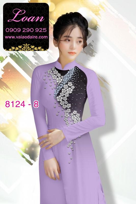 Vải áo dài hoa 3D Vải áo dài hoa 3D
