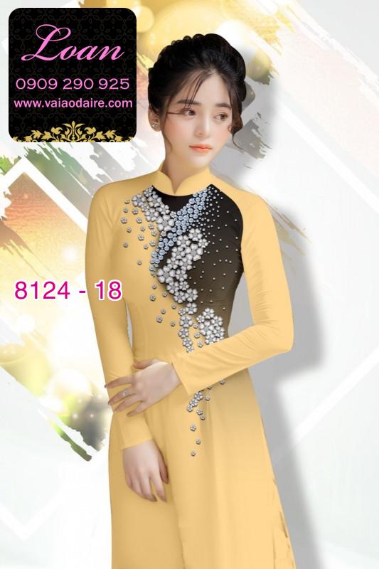 Vải áo dài hoa 3D Vải áo dài hoa 3D