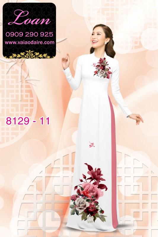 Vải áo dài hoa Hồng