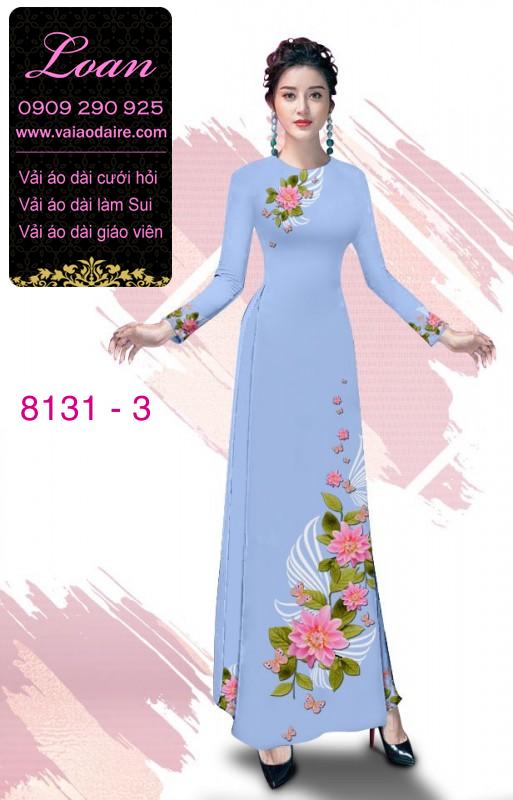 Vải áo dài hoa trên dưới