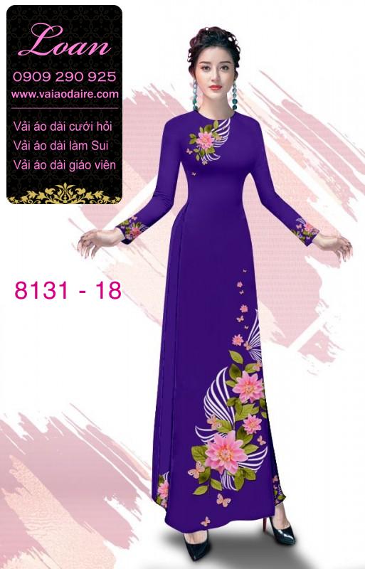 Vải áo dài hoa trên dưới