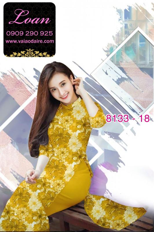 Vải áo dài hoa toàn thân Vải áo dài hoa toàn thân
