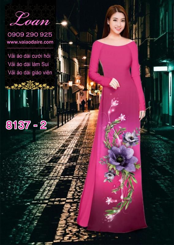 Vải áo dài hoa 3D