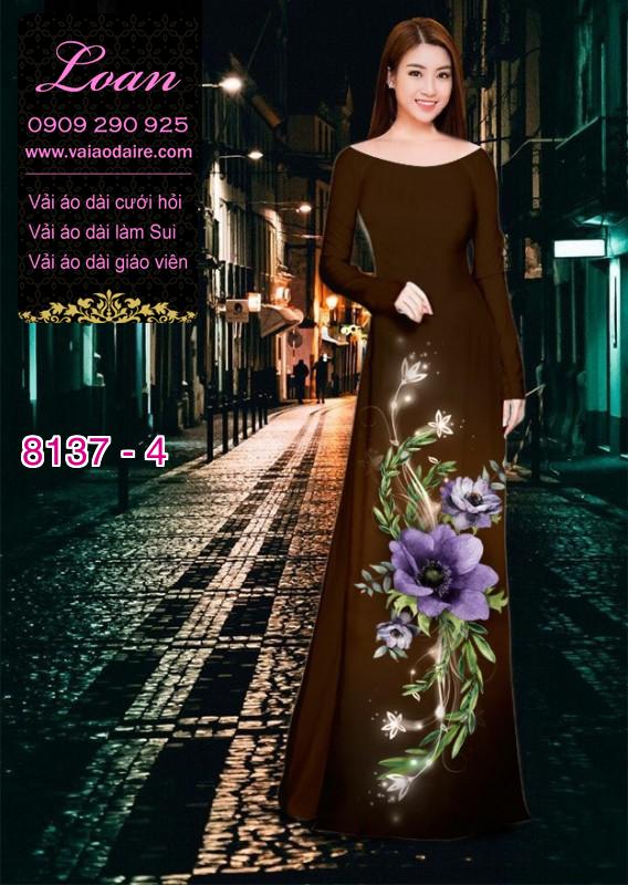 Vải áo dài hoa 3D