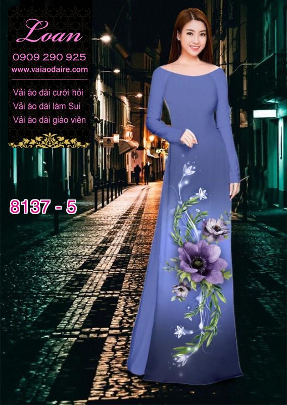 Vải áo dài hoa 3D