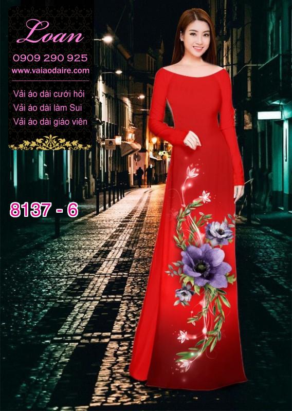 Vải áo dài hoa 3D
