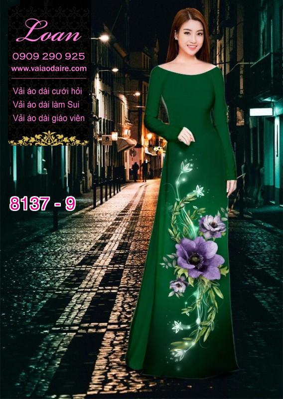 Vải áo dài hoa 3D