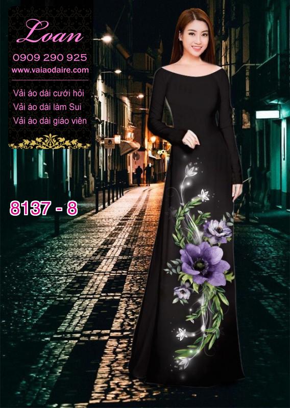 Vải áo dài hoa 3D