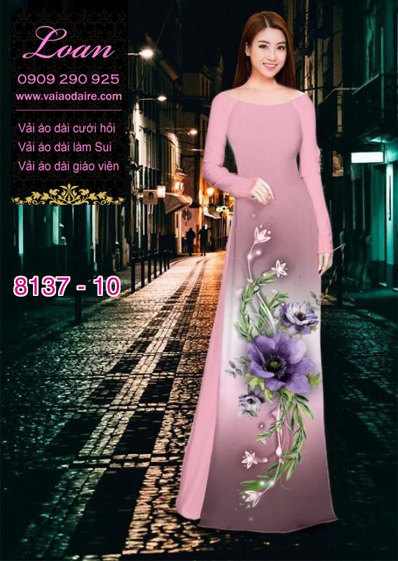 Vải áo dài hoa 3D