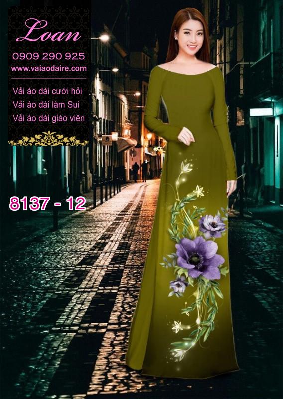 Vải áo dài hoa 3D