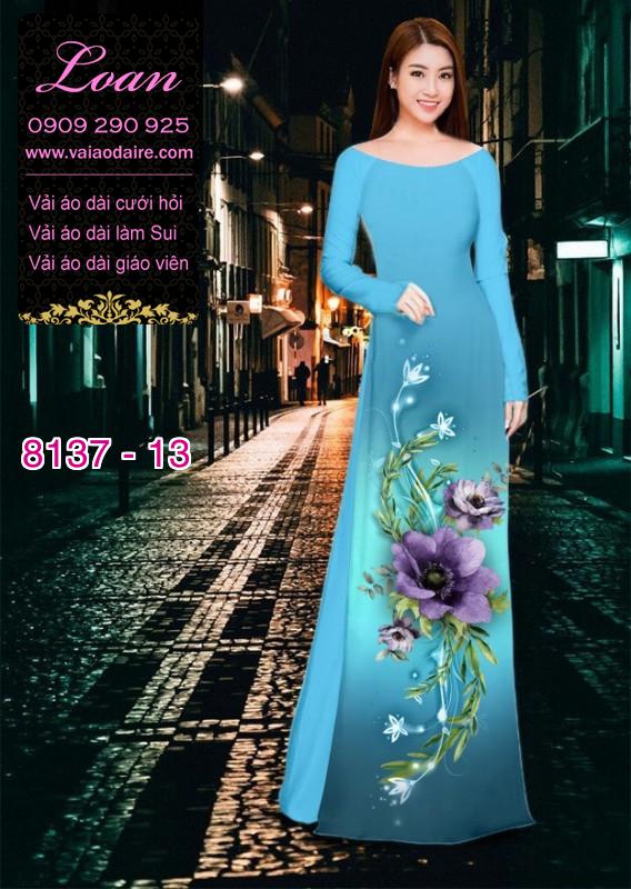 Vải áo dài hoa 3D