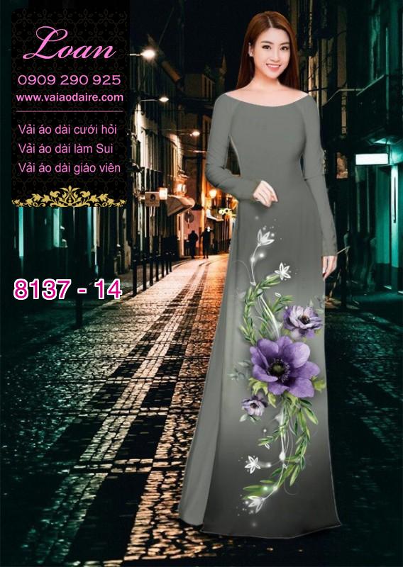 Vải áo dài hoa 3D