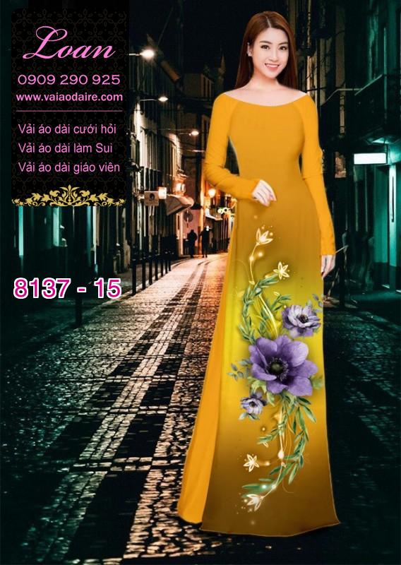 Vải áo dài hoa 3D