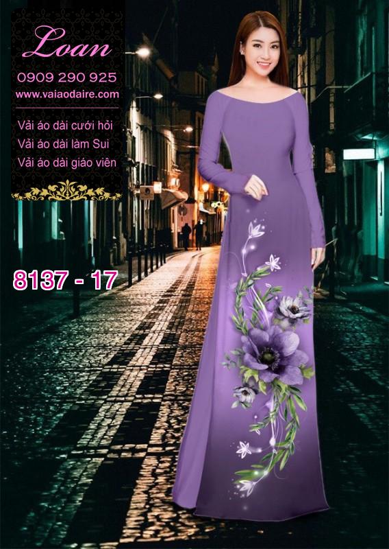 Vải áo dài hoa 3D
