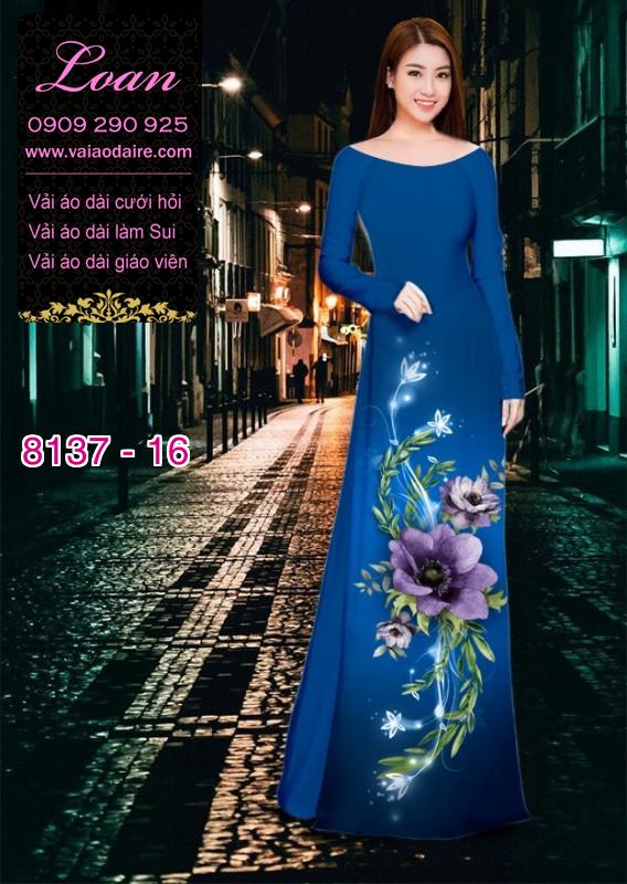 Vải áo dài hoa 3D