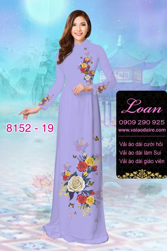 Vải áo dài hoa 3D
