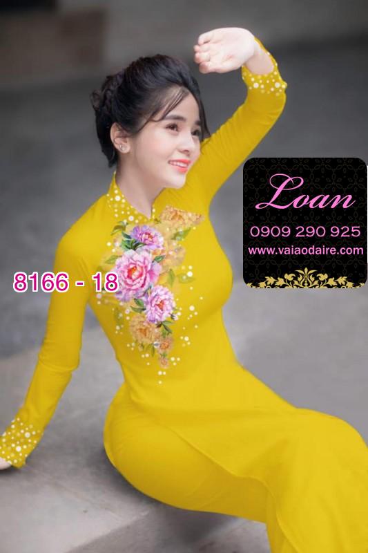 Vải áo dài hoa 3D