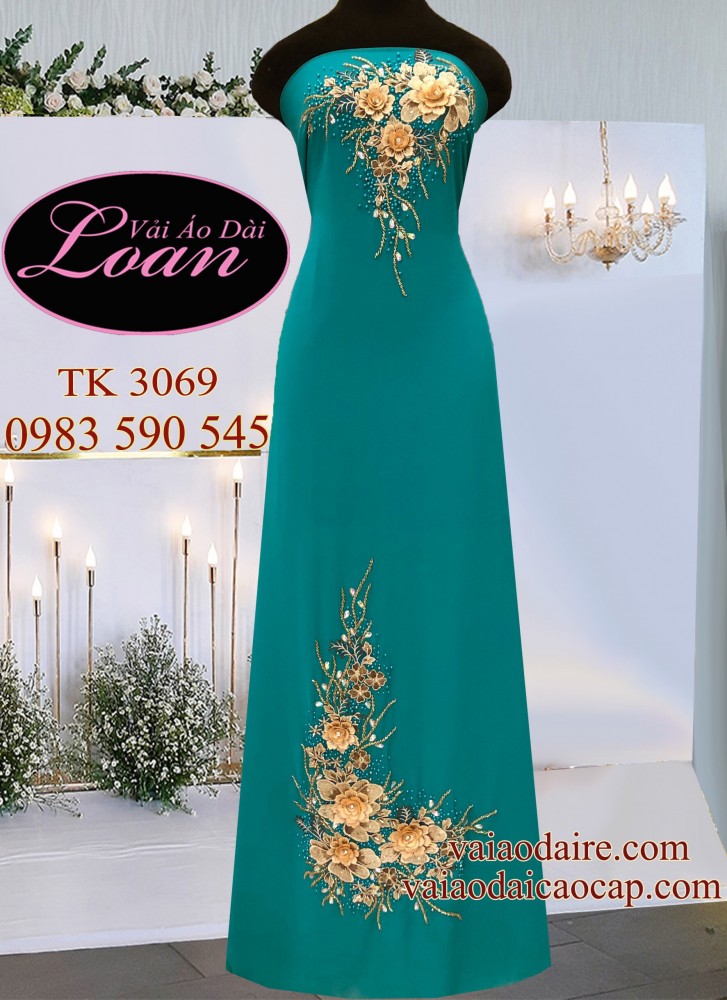 Vải áo dài kết hoa