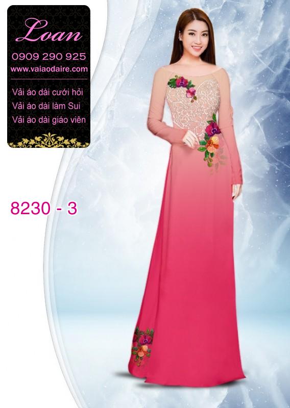 Vải áo dài hoa 3D