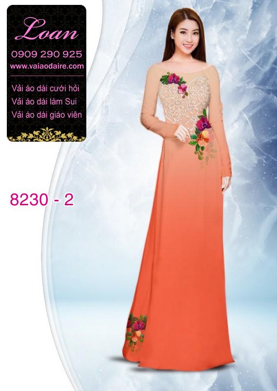 Vải áo dài hoa 3D