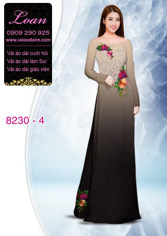 Vải áo dài hoa 3D
