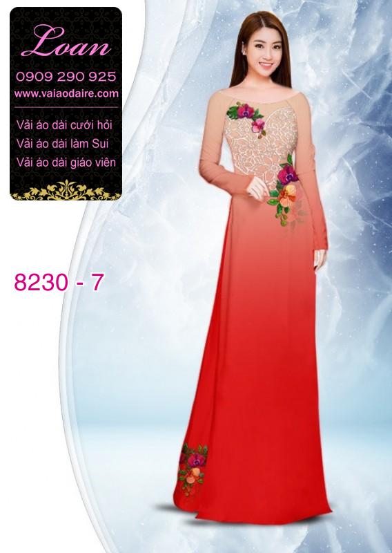 Vải áo dài hoa 3D