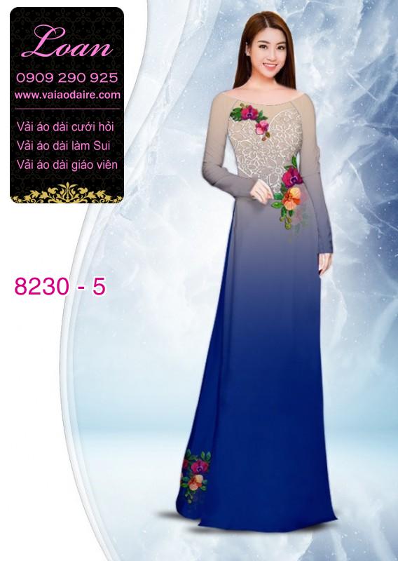 Vải áo dài hoa 3D